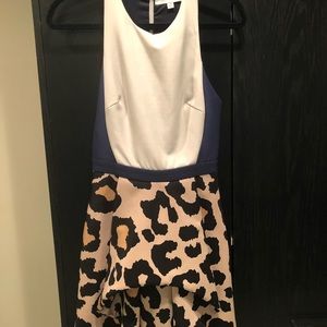 Leopard and navy dress